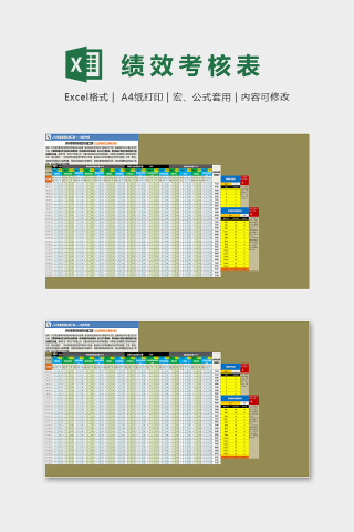 人力资源管理工具绩效考核表excel模板