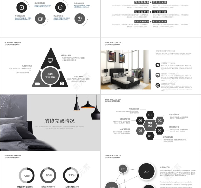 室内设计软装装修装潢家居方案PPT模板动态简约北欧风格案例展示第2张