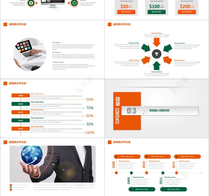 绿色保险公司银行金融工作汇报PPT素材幻灯片第3张