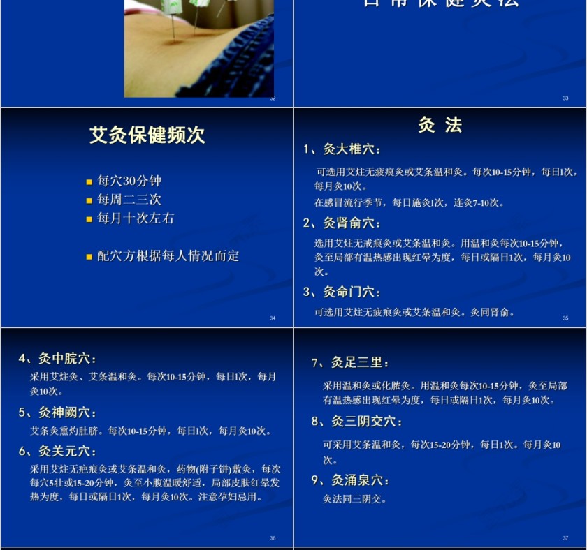 简约清新艾灸与保健培训PPT课件第8张