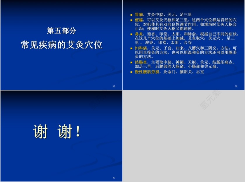 简约清新艾灸与保健培训PPT课件第9张