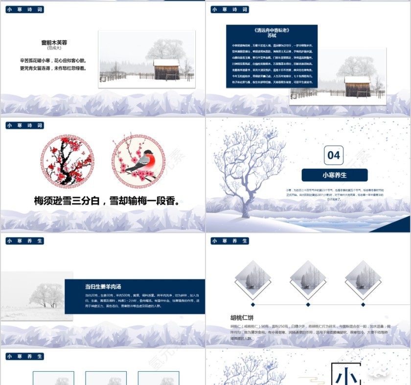 蓝色简约二十四节气小寒传统节气介绍PPT第4张