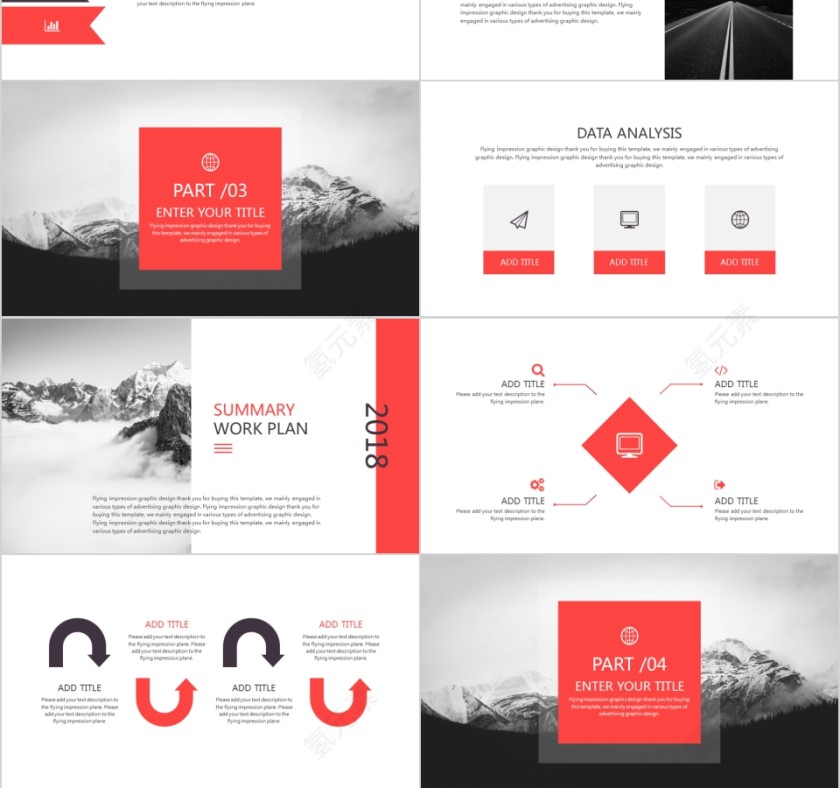 商务欧美ppt模板简约2019高端大气 商业工作汇报时尚极简风素材第3张