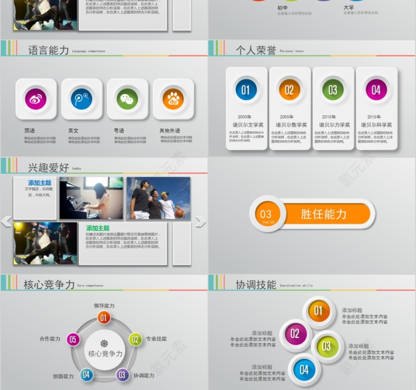 时尚求职个人简历ppt模板第3张