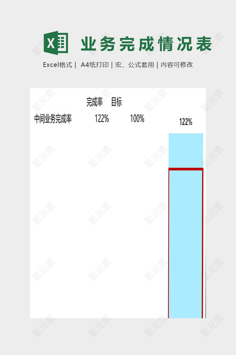 简约清晰业务完成率对比模版