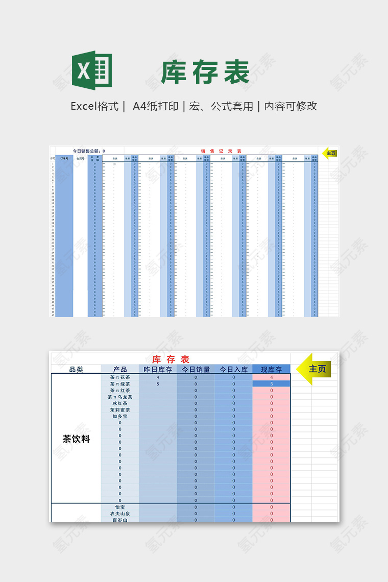 专业高级仓库进销存系统excel模板