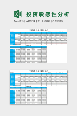 投资项目敏感性分析excel模板