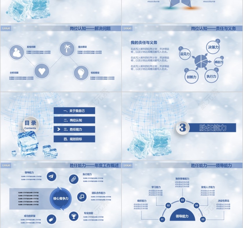 水彩微粒体岗位竞聘演讲稿ppt第3张
