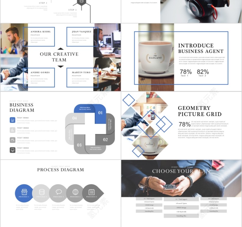 商务欧美ppt模板简约2019高端大气 商业工作汇报时尚极简风素材第3张