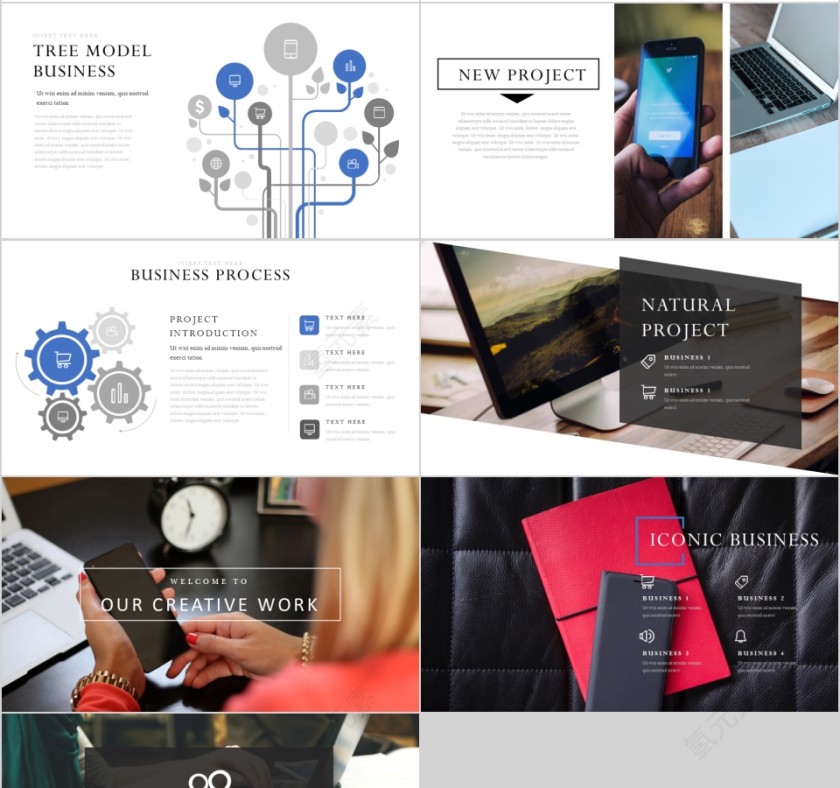 商务欧美ppt模板简约2019高端大气 商业工作汇报时尚极简风素材第4张