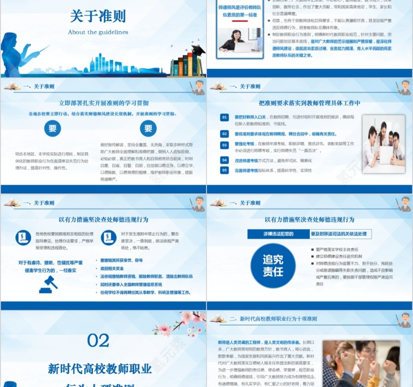 新时代教师职业行为十项准则PPT模板第2张