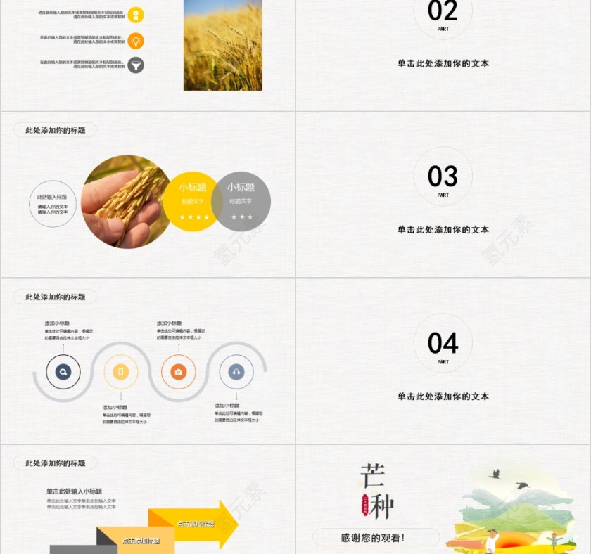 中国传统节气文化芒种PPT模板第2张