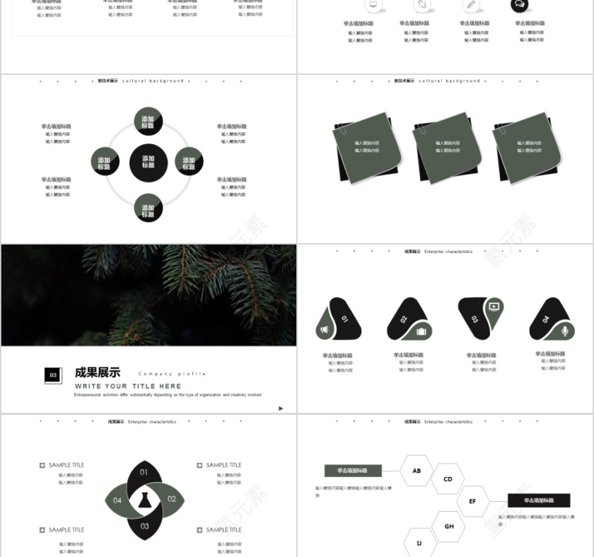 商务欧美ppt模板简约2019高端大气 商业工作汇报时尚极简风素材第3张