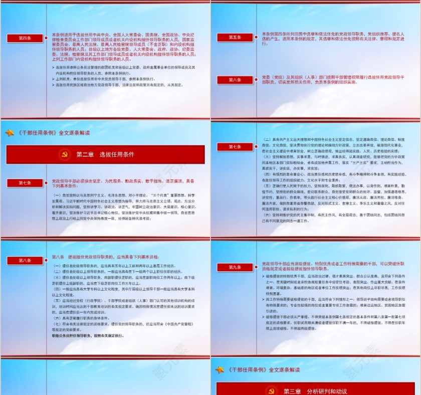 简约清新党政领导干部选拔任用工作条例PPT模板第4张