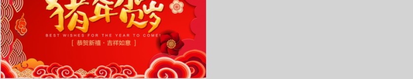 2019乙亥猪年猪年贺岁年终总结PPT模板第5张