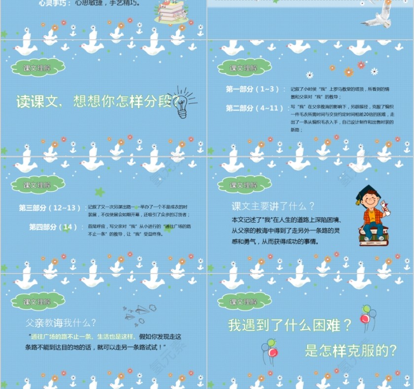 小学语文课件PPT模板 读书分享教师说课老师讲课古诗寓言公开课第3张