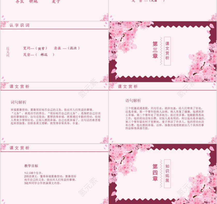 小学语文课件PPT模板 读书分享教师说课老师讲课古诗寓言公开课第3张