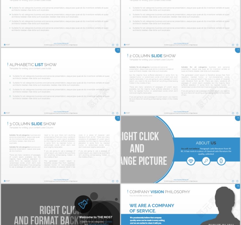 欧美经典商务时尚工作总结PPT模板 第2张