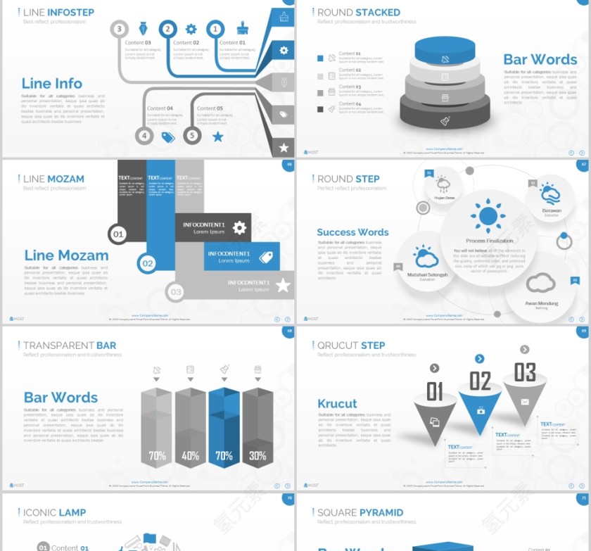 欧美经典商务时尚工作总结PPT模板 第11张