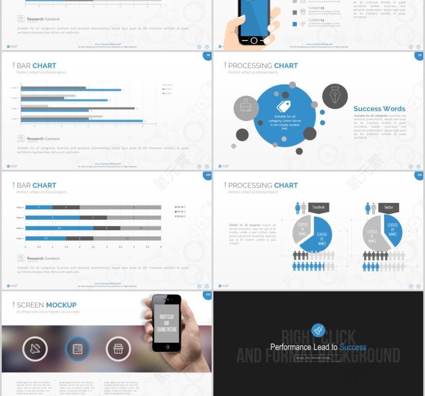 欧美经典商务时尚工作总结PPT模板 第16张