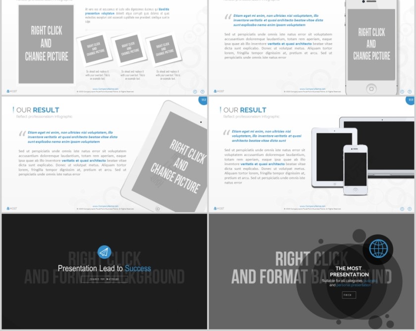 欧美经典商务时尚工作总结PPT模板 第18张