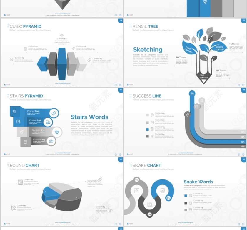 欧美经典商务时尚工作总结PPT模板 第10张