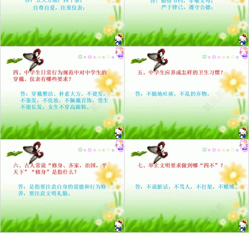 简约中学生日常行为规范主题班会第4张