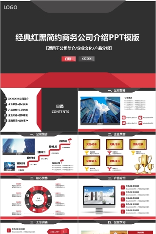 商务欧美ppt模板简约2019高端大气 商业工作汇报时尚极简风素材