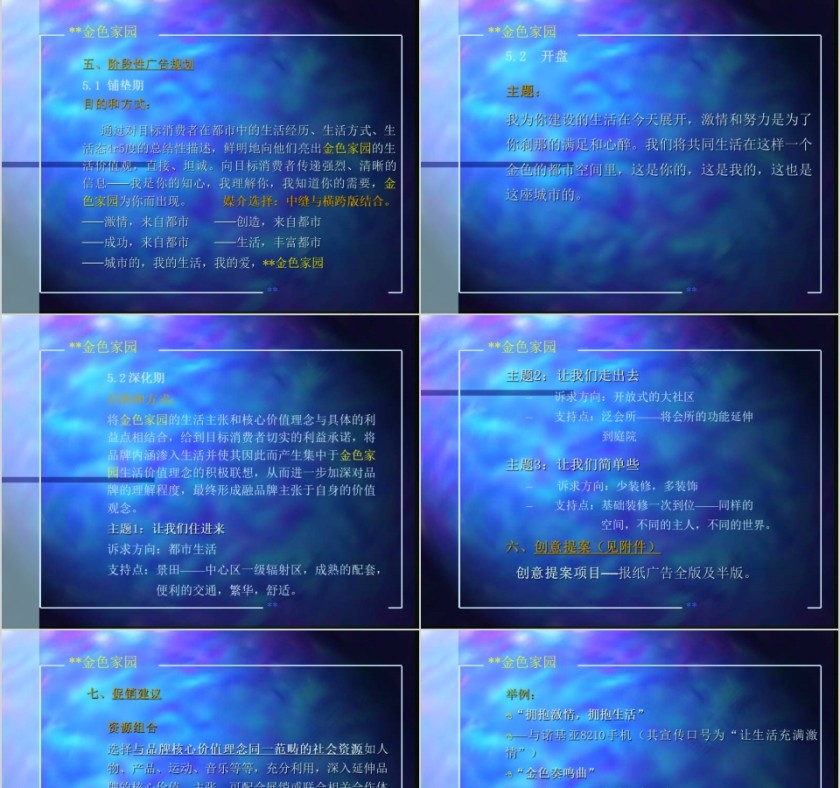 蓝色房地产广告推广PPT模板第3张