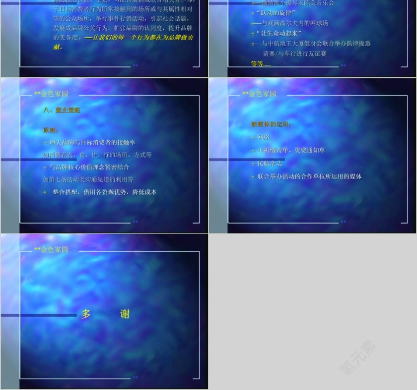 蓝色房地产广告推广PPT模板第4张