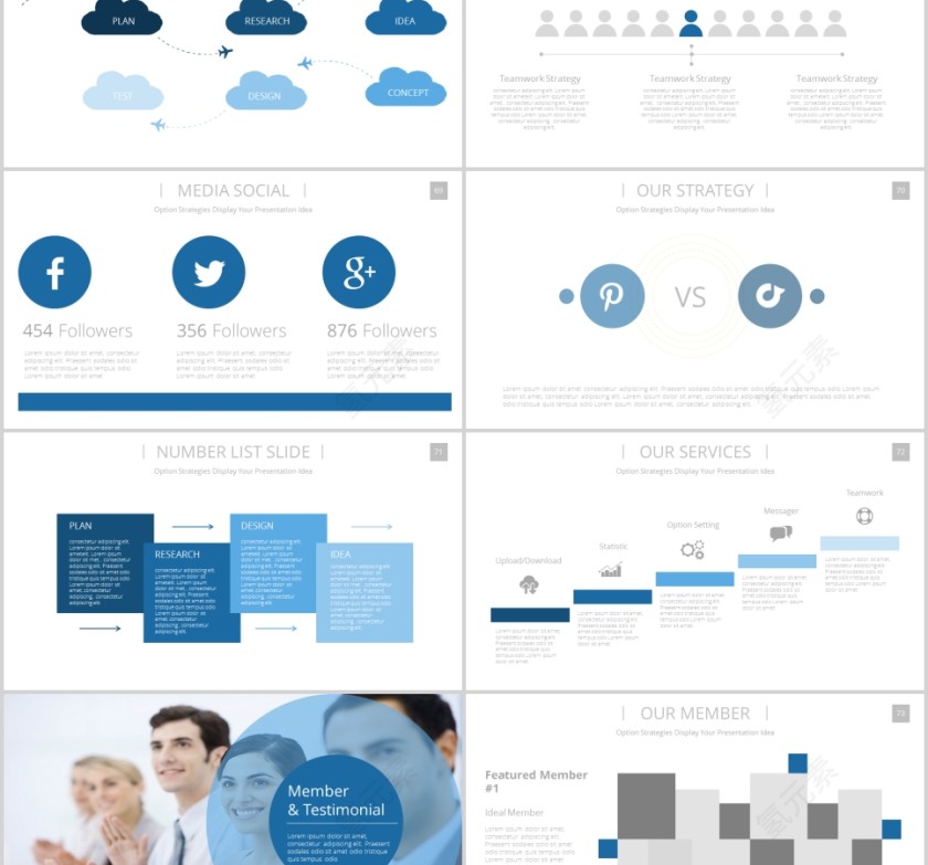 欧美经典商务时尚工作总结PPT模板 第12张