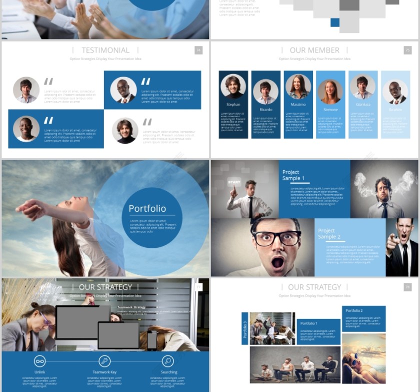 欧美经典商务时尚工作总结PPT模板 第13张