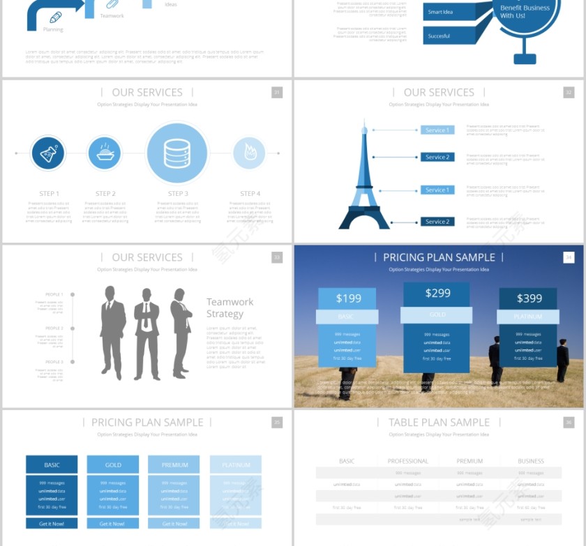 欧美经典商务时尚工作总结PPT模板 第6张
