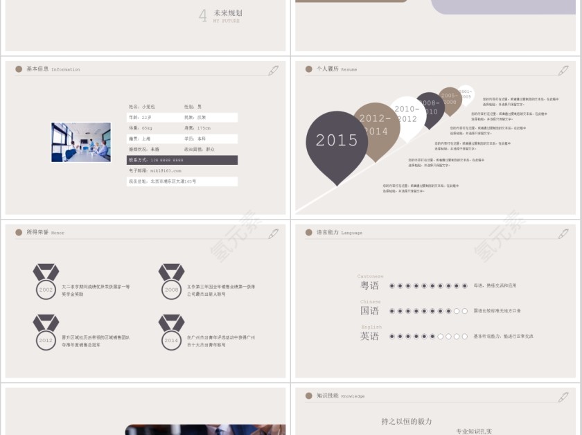 个人简历岗位竞聘通用简约ppt第2张