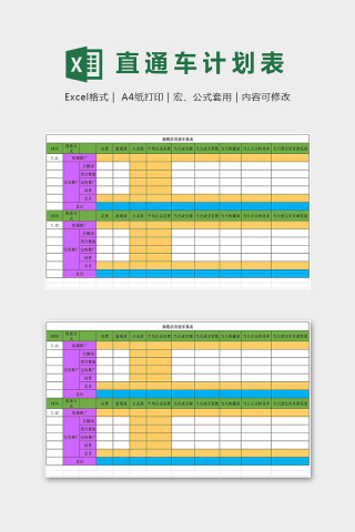 精美旗舰店直通车计划表excel模板