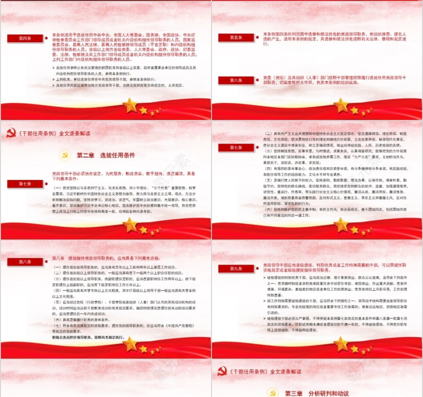 中国风《党政领导干部选拔任用工作条例》详细解读PPT模板第4张