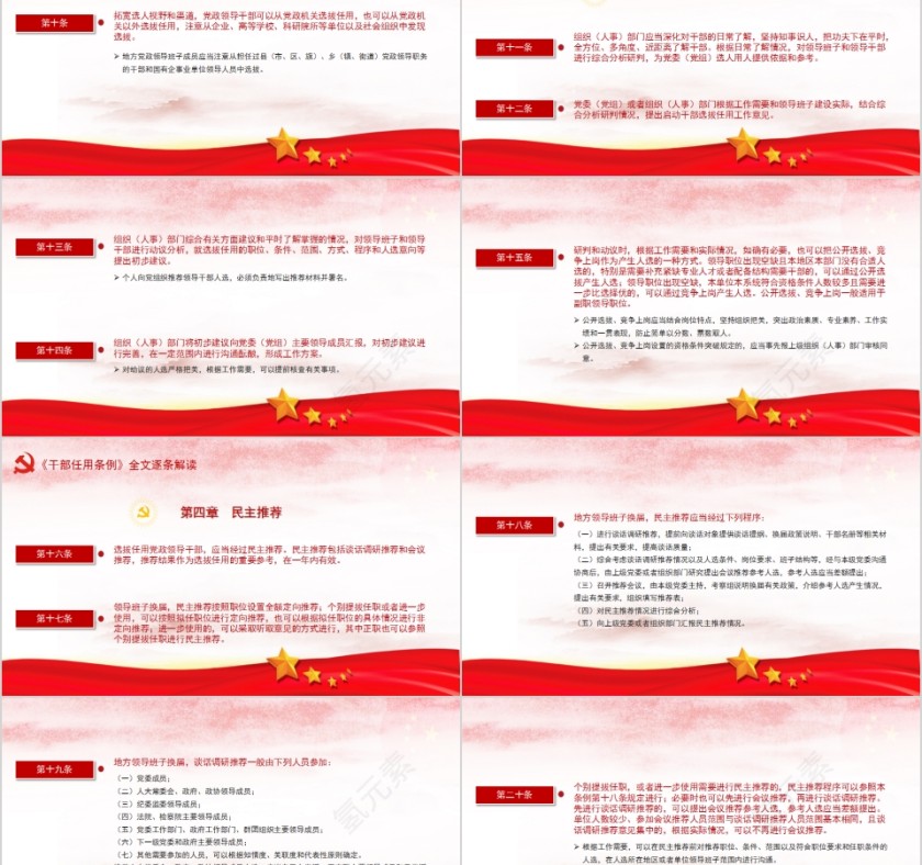 中国风《党政领导干部选拔任用工作条例》详细解读PPT模板第5张