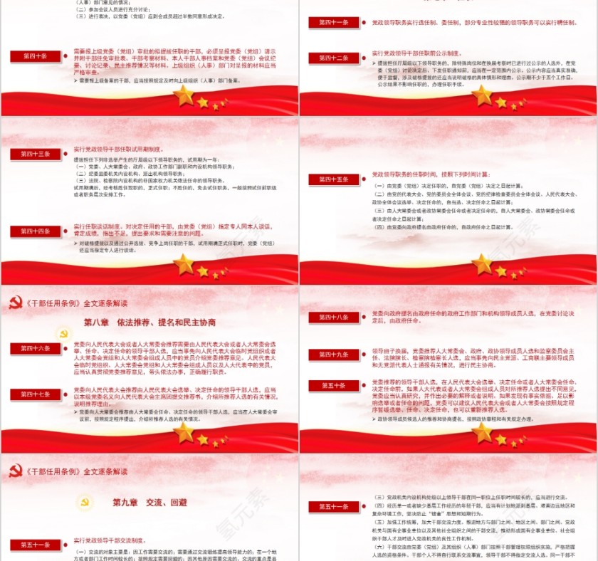 中国风《党政领导干部选拔任用工作条例》详细解读PPT模板第8张