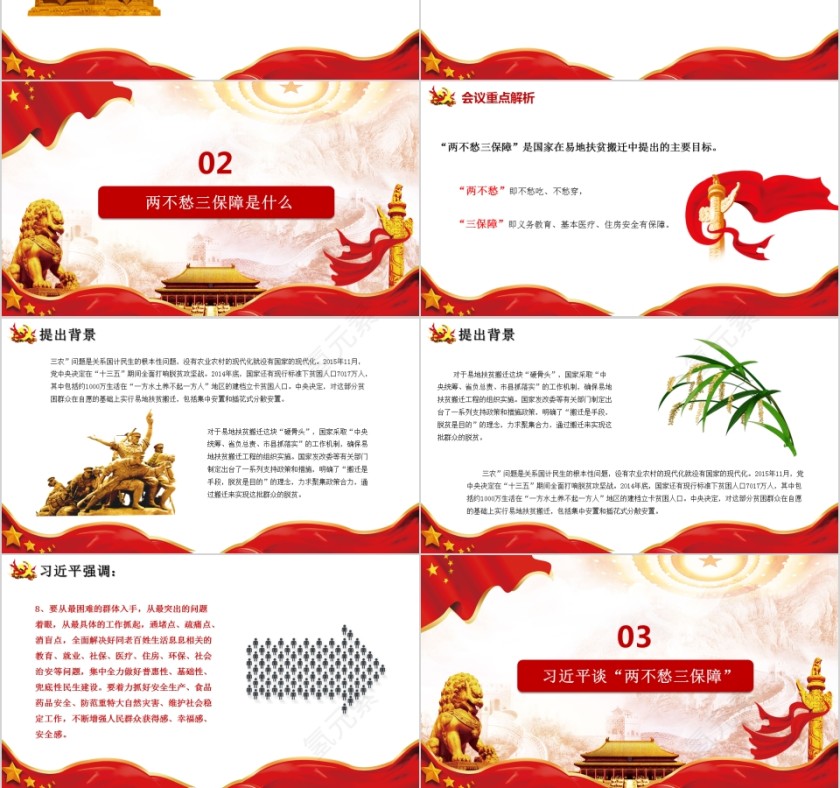 两不愁三保障突出问题座谈会解读ppt模板第3张