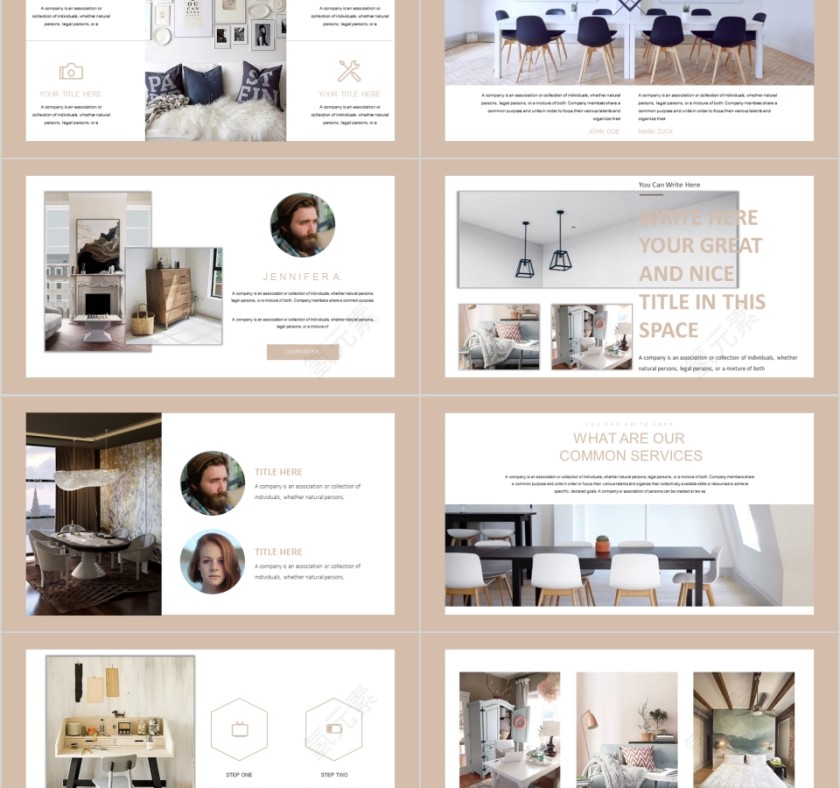 室内设计软装装修装潢家居方案PPT模板动态简约北欧风格案例展示第2张