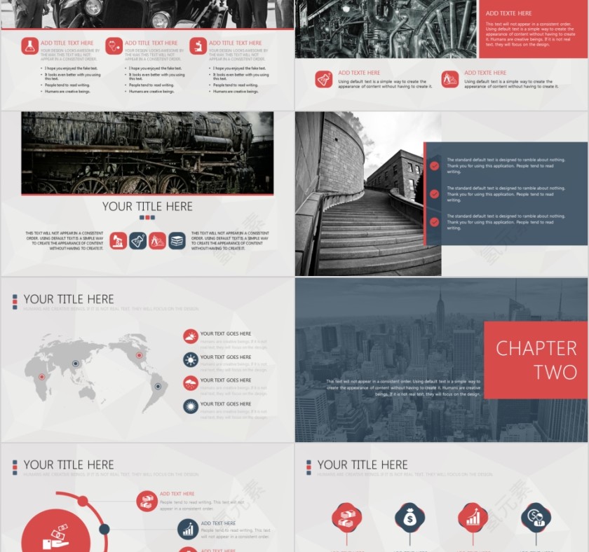 商务欧美ppt模板简约2019高端大气 商业工作汇报时尚极简风素材第2张