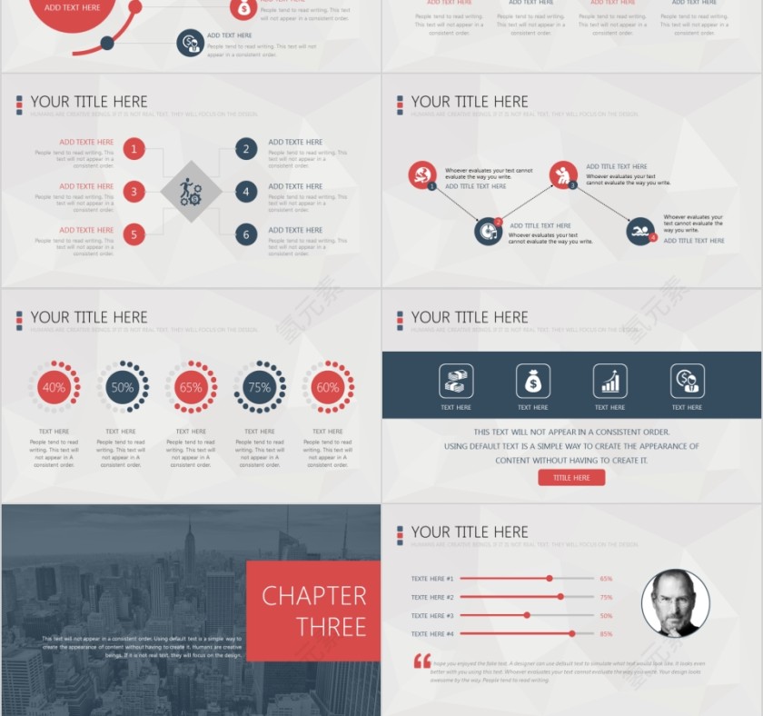 商务欧美ppt模板简约2019高端大气 商业工作汇报时尚极简风素材第3张