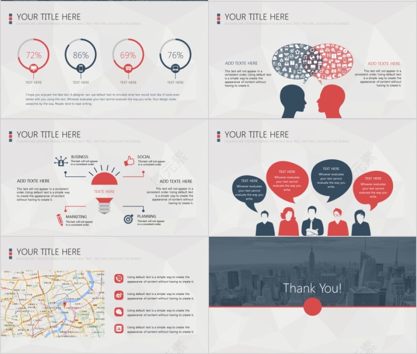 商务欧美ppt模板简约2019高端大气 商业工作汇报时尚极简风素材第4张