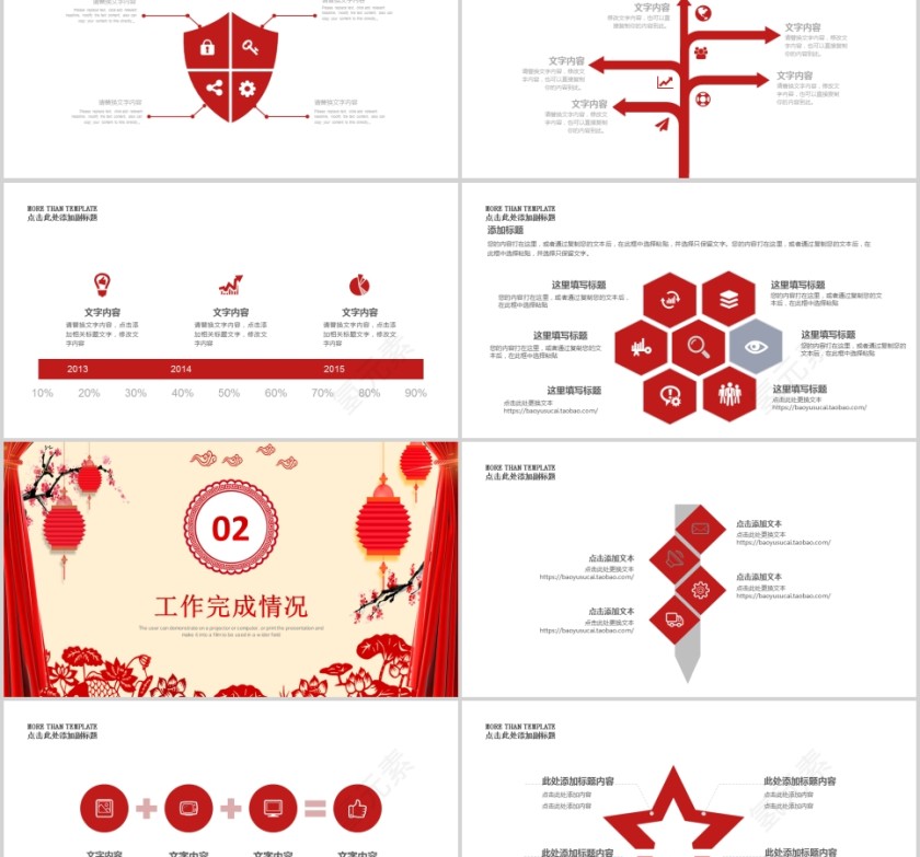 2019大气红色年终工作总结PPT第2张