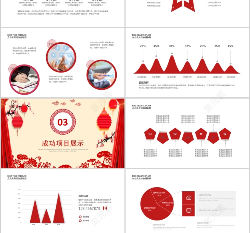 2019大气红色年终工作总结PPT第3张