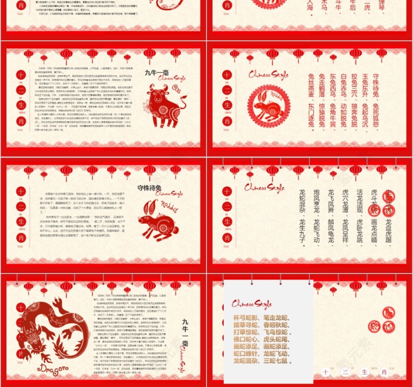  中国传统文化十二生肖12属相介绍主题班会模板第6张