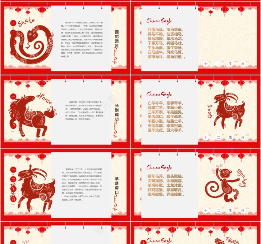  中国传统文化十二生肖12属相介绍主题班会模板第7张