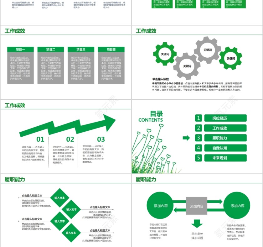 绿色小清新岗位竞聘PPT模版第3张