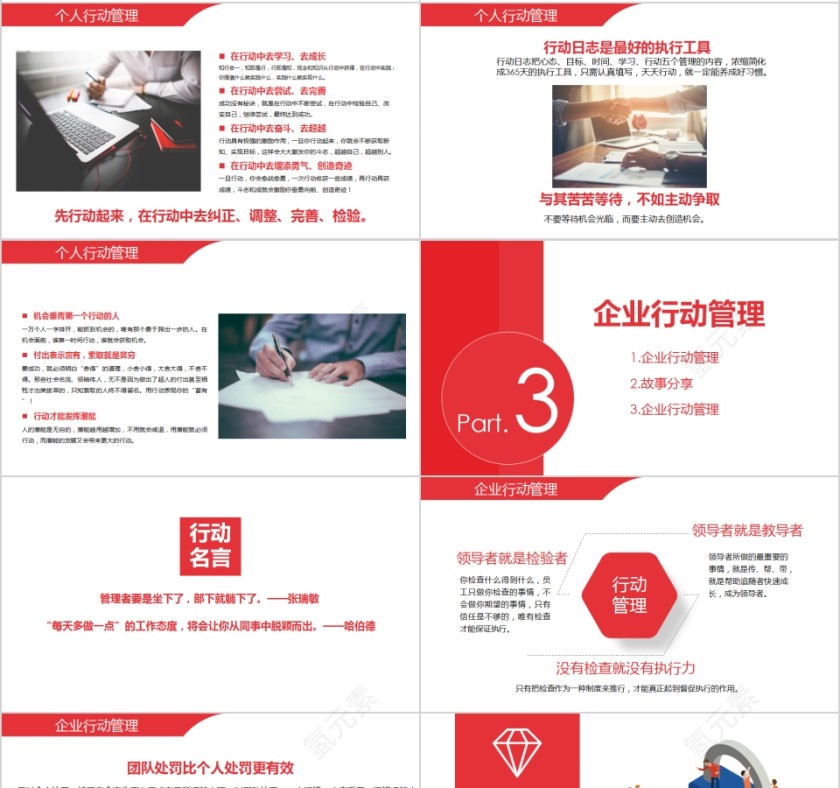 简约清新行动管理企业培训PPT模板第4张