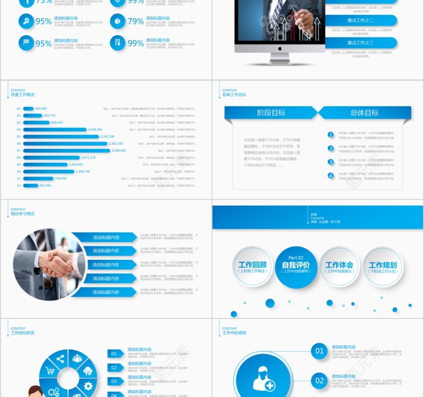 简约清新蓝色岗位竞聘PPT第2张